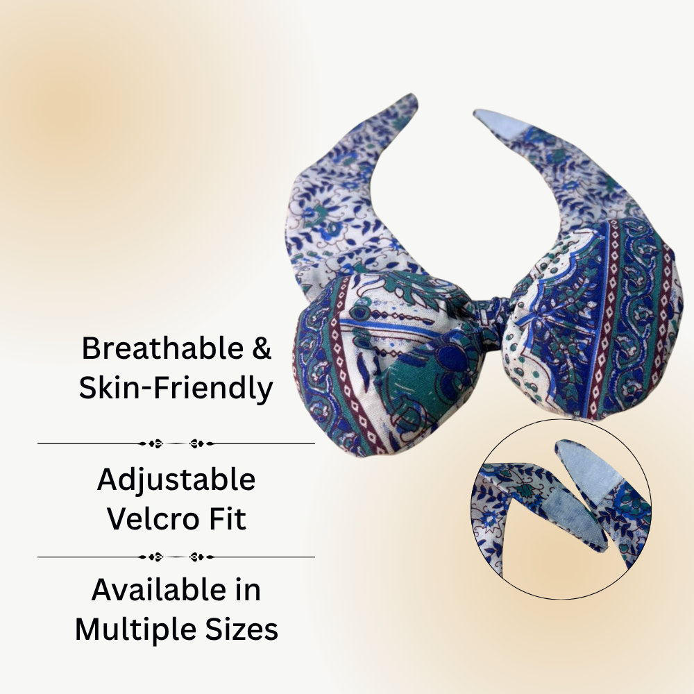 Tail N Tints Printed Blue Cotton Dog Bandana