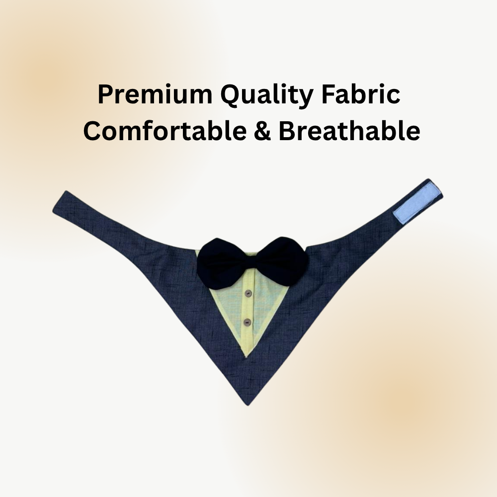 Dog grey tuxedo bandana