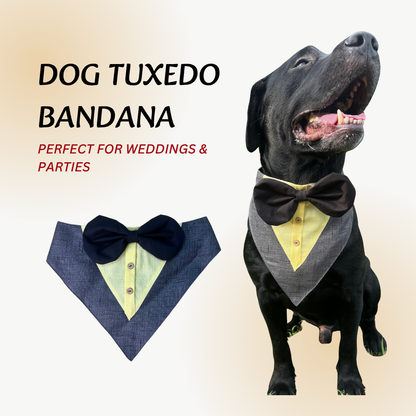 Black Tuxedo Bandana for Dogs