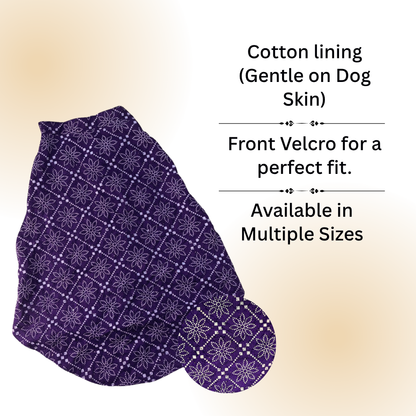 Tail N Tints Purple Sequence Kurta for Dogs
