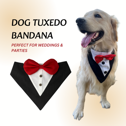 Black Tuxedo Bandana for Dogs