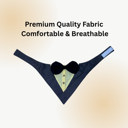 Dog grey tuxedo bandana